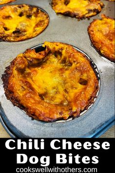 chili cheese dog bites in muffin tin Chili Cheese Dog Biscuit Cups, Chili Cheese Dog Bake Crescent Rolls, Chili Cheese Recipes, Hot Dog Casserole, New Years Eve Snacks, Hot Dogs Recipes, Dog Bread, Chili Cheese Dogs, Hot Dog Chili