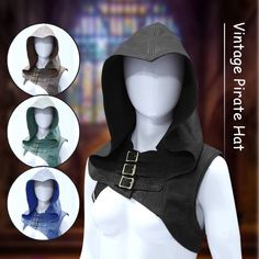 Hood Shawl, Knight Warrior, Fancy Clothes, Character Clothing, Pirate Hat, Viking Clothing, Pirate Hats, Cartoon Outfits, Reference Poses