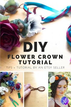 Flower Crown DIY: How to Make a Flower Crown - Sara Laughed Twig Crown Diy, Twig Crown, Millinery Diy, Flowers Crown