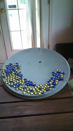 a bowl that has some beads on it