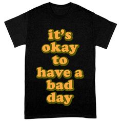 It's Ok Heavy Cotton T-Shirt - Positive Tee Shirt - Motivational T-Shirt - Blue Force Sports Funny Black T-shirt With Graphic Print, Black Relaxed Fit T-shirt With Funny Text, Funny Black Slogan Top, Funny Black Tops With Slogan, Black Relaxed Fit Funny Tops, Funny Black Screen Printed Top, Funny Black Screen Print Top, Black Graphic Tee With Funny Print, Black T-shirt With Funny Print