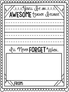 a printable bookmark with the words, you'll be an awesome teacher because