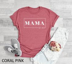 Mama T-shirt, Mama Tank Top, Great Mama Shirt, Mama Est 2023 Tank Top, Lovely Mama Shirt, Custom Date Mama Tanks, Groovy Mama Shirts *HOW TO ORDER: 1. Please, Check and Review all Photos and Size Charts (The V-necks and Tank Tops are Women's Size, The other styles are Unisex) 2. Choose Your T-Shirt Color/Size (You can see youth and toddler options in the same drop-down menu) 3. Choose Your Quantity as much as you want. 4. Click "Add To Cart". For multiple items go back to the listing and repeat Grammy Gift, Papa T Shirt, Nana Shirts, Papa Shirt, Mommy Shirts, Auntie Gifts, Pregnancy Announcement Shirt, Grandma Shirts, Mom Life Shirt