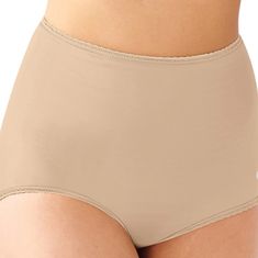 New With Tag Bali Skimp Skamp Brief Color: Nude Size: L/7 Silky Fabric Stretches When You Do. Practically Invisible Under Clothes Unique Bias Cut Provides Flawless Fit. Smooth Back Seam Offers Subtle Shaping. Contoured Back Legs Resist Ride-Up. Cotton Liner Keeps You Cool Style 2633 Fabric: Nylon/Spandex A Flawless-Fit Brief It's No Surprise That Bali's Skimp Skamp Stretch Brief Is One Of The Brand's Bestsellers. The Flattering Style Is Crafted From A Silky Nylon Blend With A Perfect Touch Of Stretch For Easy Movement. A Silhouette You're Sure To Love, This Brief Panty Is Cut On The Bias For Extra Comfort. The No-Show Design Features Full Front And Back Coverage - So You Can Move With Co Full Coverage Beige Bottoms For Summer, Beige Full Coverage Bottoms For Summer, Helen Reddy, Cami Mendes, Panty Style, Silky Fabric, Women's Shapewear, Women's Intimates, Design Features