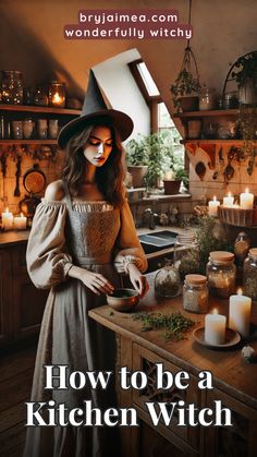 a woman in a witch costume is preparing food