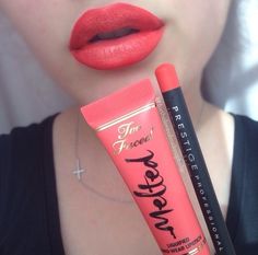 Too Faced Melted in Melted Coral Melted Lipstick, Coral Lips, Too Faced Melted, Baby Lips, Makeup Obsession, I Love Makeup, Love Makeup, Pretty Makeup, Lipstick Colors