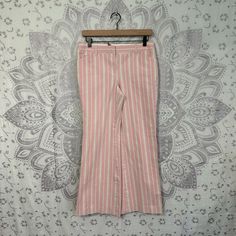 I Ship Within 24 Hours :) $98 Victorias Secret Body By Victoria Christie Fit Flare Leg Dress Work Pants Size: 10 (These Are A Short Length, Please See Measurements) Color: Ivory Pink Stripe Purchased From Another Seller As A “Merchandise Return” Many Years Ago, Tags Were Cut To Prevent Returns. I Have Never Worn Them. No Rips Or Stains. Still Look New. Measurements Are Approximate (Taken Lying Flat; Un-Stretched) Across Waist: 14” Crotch Seam To Top Of Waist: 9” Crotch Seam To Bottom Of Pants (I Fitted Cotton Bottoms By Victoria's Secret, Fitted Cotton Bottoms From Victoria's Secret, Fitted Pink Cotton Bottoms, Pink Stretch Bottoms By Victoria's Secret, Victoria's Secret Pink Stretch Bottoms, Victoria's Secret Pink Casual Pants, Fitted Straight Leg Pink Pants, Victoria's Secret Pink Pants, Fitted Striped Pants For Spring