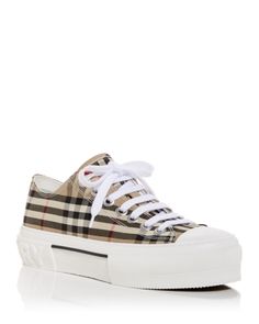 Burberry Women's Jack Vintage Check Low Top Sneakers Burberry Sneakers Outfit, Burberry Sneakers, Sneaker Outfits Women, Leather Tote Bag Women, Gucci Sneakers, Burberry Shoes, Trendy Sneakers, Low Top Sneakers, Burberry Women