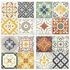 an assortment of colorful tile designs