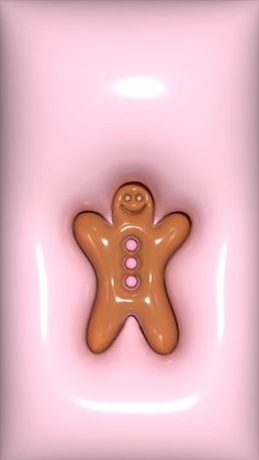 an image of a ginger in the shape of a man on a pink square background