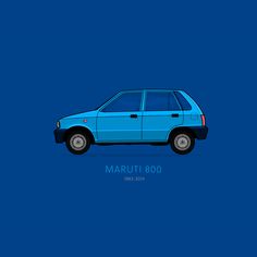 a blue car with the words mautu on it's front and side