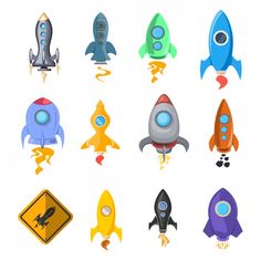 a bunch of different types of rockets