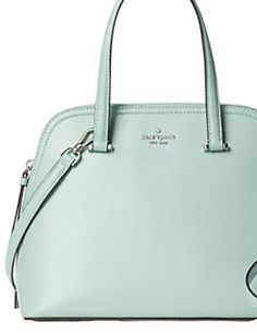 9.1"h x 11.3"w x 4.9"ddrop length: 22"pressed caviar pebbled leathercapital kate jacquard liningsatchel with zipper closuretwo interior slide pockets and one interior zipper pocketstyle # wkru5897Color: Spring Meadow Spring Meadow, Kate Spade New York, Kate Spade Top Handle Bag, Kate Spade, Satchel, Top Handle Bag, Drive, New York, Zipper