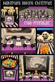 a halloween themed party with candy and treats