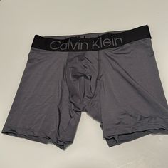 Brand New ! Microfiber Material With 90% Recycled Polyester Big Waist Band Logo Very Comfortable! Sweat Wicking/Stretch Material Size (28-30)In ( 71-76)Cm Calvin Klein Boxer Briefs For Sports, Calvin Klein Solid Color Sports Boxer Briefs, Gray Casual Boxer Briefs With Moisture-wicking, Casual Gray Boxer Briefs With Moisture-wicking, Casual Gray Moisture-wicking Boxer Briefs, Calvin Klein Boxer Briefs, Band Logo, Band Logos, Boxer Briefs