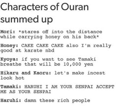 the text is written in black and white on a piece of paper that says characters of quran summed up