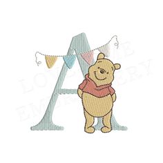 a winnie the pooh alphabet with bunting