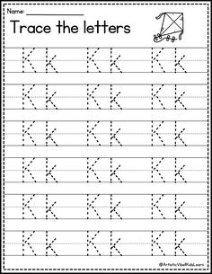 trace the letters worksheet for kids to practice their handwriting and letter recognition skills