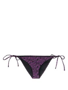 black/tropical pink stretch-design all-over logo print side tie fastening medium coverage Be mindful to try on swimwear over your own garments. Versace Swimsuit Bikinis, Black Logo Print Swimwear For Summer, Black Swimwear With Logo Print For Swimming, Beachwear Swimwear With Logo Print, Logo Swimming, Versace Swimsuit, Swimsuit Bikinis, Tie Swimsuit, Versace Logo