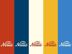 various colors of the same name on a striped background