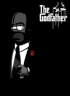 a cartoon character in a suit and tie with the words,'the godfather '