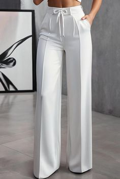 one shoulder crop top mopping pants two piece suit 126119 Suit And Crop Top Outfit, Crop Tops Designs, Plus Size Suit, Modest Dresses Fashion, One Shoulder Crop Top, 2piece Outfits, Blouse Casual Fashion, Creative Clothes, Classy Dress Outfits