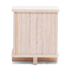 a wooden box on a white background