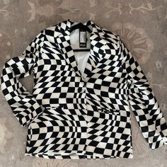 Black And White Checkered Over Sized Blazer Oversized Tailoring, Crushed Velvet Blazer, Checkered Suit, Black And White Suit, Military Jacket Green, Lace Blazer, Crop Blazer, Jean Jacket Women, Blazer Set