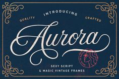 aurora script and vintage frame font