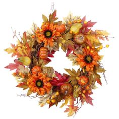 PRICES MAY VARY. Hight Quality Material: This Artificial Wreath is made of natural vine and weather-resistant plastic, long lasting and natrual looking. Unique design :This artificial wreath is constituted by maple leaf, pumpkin and sunflower, bright and colorful make a good impression for your home. No Maintenance Required:No Watering or Trimming. Looks full and fresh every day All Year Indoor Decor: The artificial wreath bring perfect decorative effects with place in the living room, bedroom, Maple Leaf Wreath, Thanksgiving Home Decorations, Cottage Wreath, Holiday Decor Halloween, Autumn Wreaths For Front Door, Wheat Berries, Harvest Wreath, Door Wreaths Fall, Artificial Wreath