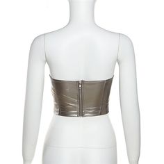 Style: vintage, sexy Fit: Slim Fabric: Polyester Pattern: Solid Element: Cutout Top Length: Crop Neckline: Sweetheart Product Type: Tube Top Main Composition: Polyester Y2k Fitted Tube Top For Parties, Y2k Bandeau Party Top, Vintage Corset For Party, Cutout Top, Backless Top, Cut Out Top, Tube Top, Style Vintage, Silver