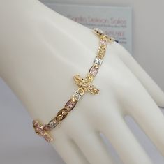 Beautiful Religious Bracelet Saint Jude Gold-Plated 3-Colors 18k 8"Inches Religious Horror, Gold Inspo, Western Bracelets, Saint Jude, Real Pearl Earrings, Womens Ankle Bracelets, Mexican Jewelry, Silver Plated Bracelet, Catholic Jewelry