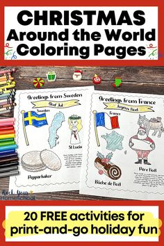 christmas around the world coloring pages for kids to print and go holiday fun with them