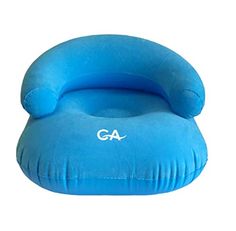 an inflatable chair with the word ga on it's back and seat cushion