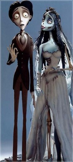 a corpse bride and groom standing next to each other