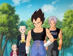 an image of the characters from dragon ball with caption in spanish for each character