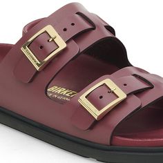 St Barths Leather Berry Crush | BIRKENSTOCK Modern Flat Footbed Sandals With Buckle Closure, Modern Double Strap Footbed Sandals With Buckle Closure, Modern Double Strap Slides With Buckle Closure, Vegan Sandals, St Barths, Two Strap Sandals, Clog Boots, Shoes Teen, Suede Fashion