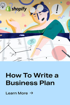 the cover of how to write a business plan, with an image of a woman writing on