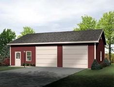 a two car garage is shown in this artist's rendering