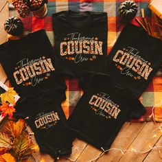 ⭐️ For customized shirts go here: https://wordybunnyboutique.etsy.com/listing/1789205172/custom-cousin-thanksgiving-shirts-cousin Cousin Crew Shirts, Matching Cousin Shirts for Kids through adults! Shop with Confidence! We are a 5-Star Rated Shop! Step up your cousin Thanksgiving by stepping into these "Cousin Crew" t-shirts! These eye-catching shirts feature a bold, on-style, design and font.  Made from high-quality, comfortable fabric, they are perfect for family gatherings, reunions, or just Cousins Shirts Ideas, Cousin Thanksgiving, Matching Cousin Shirts, Cousin Crew Shirts, Cousin Shirts, Family Tshirt, Customized Shirts, Cousin Crew, Thanksgiving Shirts