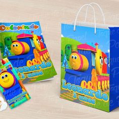 two bags with thomas the train on them