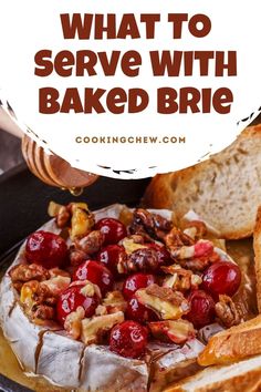 baked bread with cherries and walnuts in a cast iron skillet