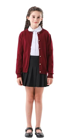 PRICES MAY VARY. GIRLS SCHOOL UNIFORM SWEATER- Perfect addition to the school uniform, nice weight to keep her warm while in class, basic for all year wear. SOFT & COMFY - Made of 70% Polyester and 30% Cotton, this knitted sweater is sturdy and durable. Also, it is very soft to your girl’s skin. Classic ＆ Dressy - The cute sweaters with pearl embellished buttons make any outfit look great, excellently fitting the shape of the body. FOR ANY OCCASION - Perfect for school, pictures, costumes, holid Uniform Sweater, Toddler Girl Cardigan, Skater Girl Dress, Embellished Buttons, Girls School Uniform, Girls Cardigan Sweater, Teenage Outfits, Long Sleeve Outfits, Dress Design Sketches