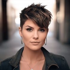 27 Cute Wolf Haircut Ideas for Short Hair Pixie Balayage Hair, Hair Blond Balayage, Brunette Pixie Haircut, Balayage Pixie, Short Wolf Cut, Wolf Cuts, Brunette Pixie, Balayage Blond, Funky Short Hair