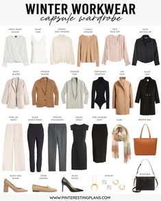 Capsule Wardrobe Shoes, Outfit Capsule, Winter Workwear, Tops Winter, Capsule Wardrobe Work, Summer Outfits For Moms