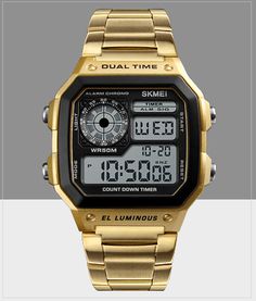 Dial width: 43mm Dial thickness: 13mm Strap width: 18mm Product material: led electronic movement, alloy case, alloy strap Product size: dial diameter 43mm, thickness 13mm, strap length 230mm, table bandwidth 18mm, surface weight 0.085 kg Product features: time, date, week, alarm clock, luminous, stopwatch timing, 50 meters waterproof 24 Hour Clock, Xbox Accessories, Doorbell Camera, Amazing Watches, Led Neon Lighting, Waterproof Watch, Light Display, Sport Watches, Black Watch