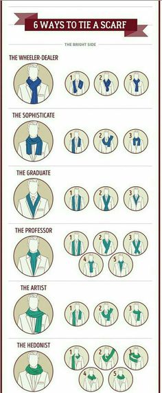 Mens Scarfs, Mens Scarf Fashion, How To Have Style, Fashion Infographic, Tie A Scarf, Men Tips, Style Rules