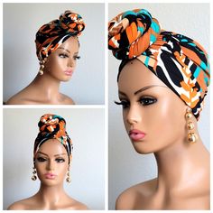 Are You Tired Of Trying To Figure Out The Right Way, Shape, And Size Of Styling Your Headwrap? Then, You May Want To Get On The Train Of Owning This Gorgeous Handmade Pre-Tied Big Knot Turban. It Is Brand New, Made For You, Made From High-Quality Jersey Knit Fabric, Therefore Durable, And Made To Fit Multiple Head Sizes As It Stretches From 19 Inches To 25 Inches In Circumference. You Sure Will Get Out The Door In Seconds With This Slip On Like A Hat Type Turban! Tired Of Trying, Hat Types, On The Train, Turban Headwrap, Garlic Press, You Sure, Jersey Knit Fabric, The Train, Orange White