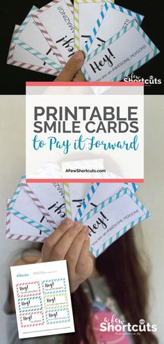 printable smile cards to pay it forward for the kids in your life with this freebie