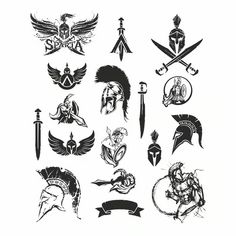 some different types of tattoos on a white background